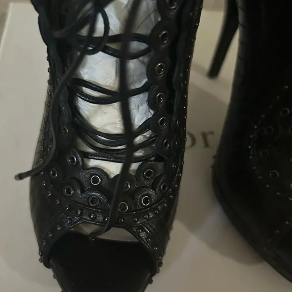 Dior Black Studded Heeled Boots - Picture 5 of 11
